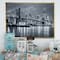 Designart - Panorama New York City at Night - Cityscape Framed Canvas Print